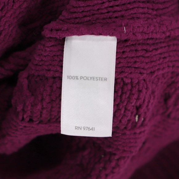 J.JILL Split-Neck Chenille Cable-Knit Tunic Sweater Plum Purple Size L - Picture 6 of 6